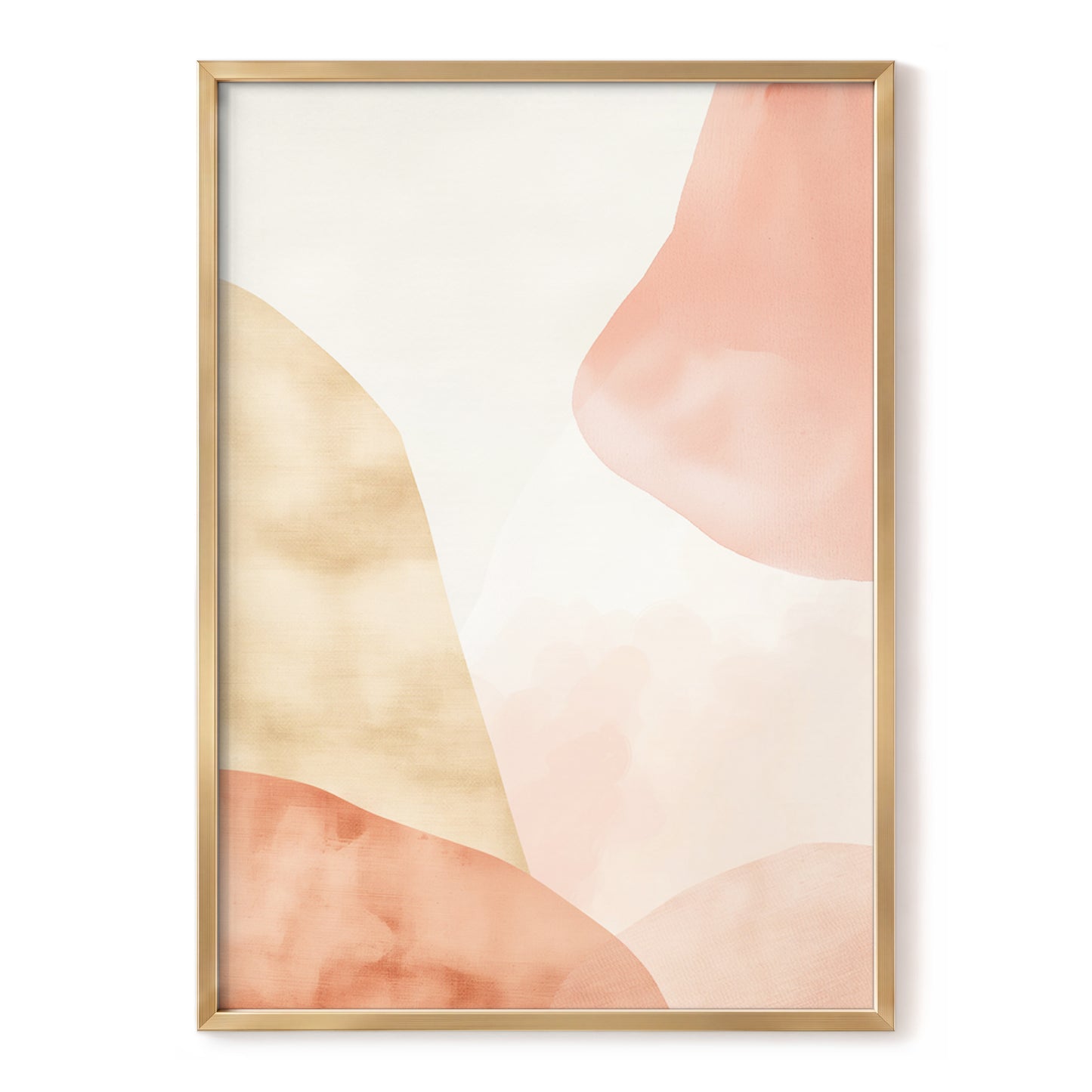 Blush Drift, pink, beige, white abstract wall art, front artwork view