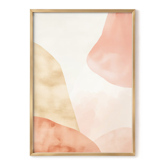 Blush Drift, pink, beige, white abstract wall art, front artwork view