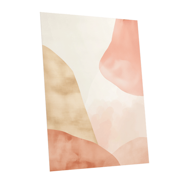 Blush Drift, pink, beige, white abstract wall art shown as a unframed poster wall art print