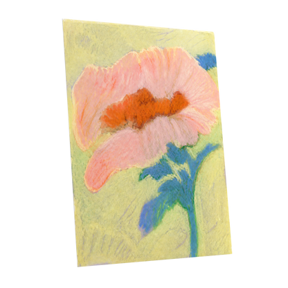 Blush in Blue, pink, orange, blue floral wall art shown as a unframed poster wall art print