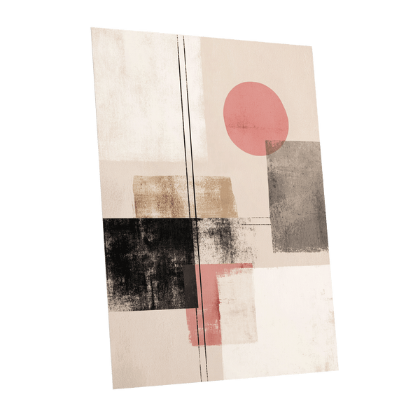 Blush Meridian, beige, pink, black abstract wall art shown as a unframed poster wall art print