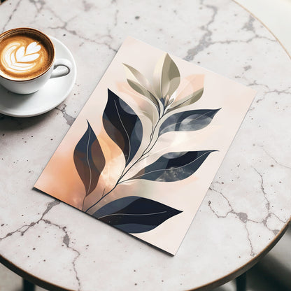 Blush Nocturne Leaves, black, beige, pink nature wall art displayed in a styled interior, gallery view 3