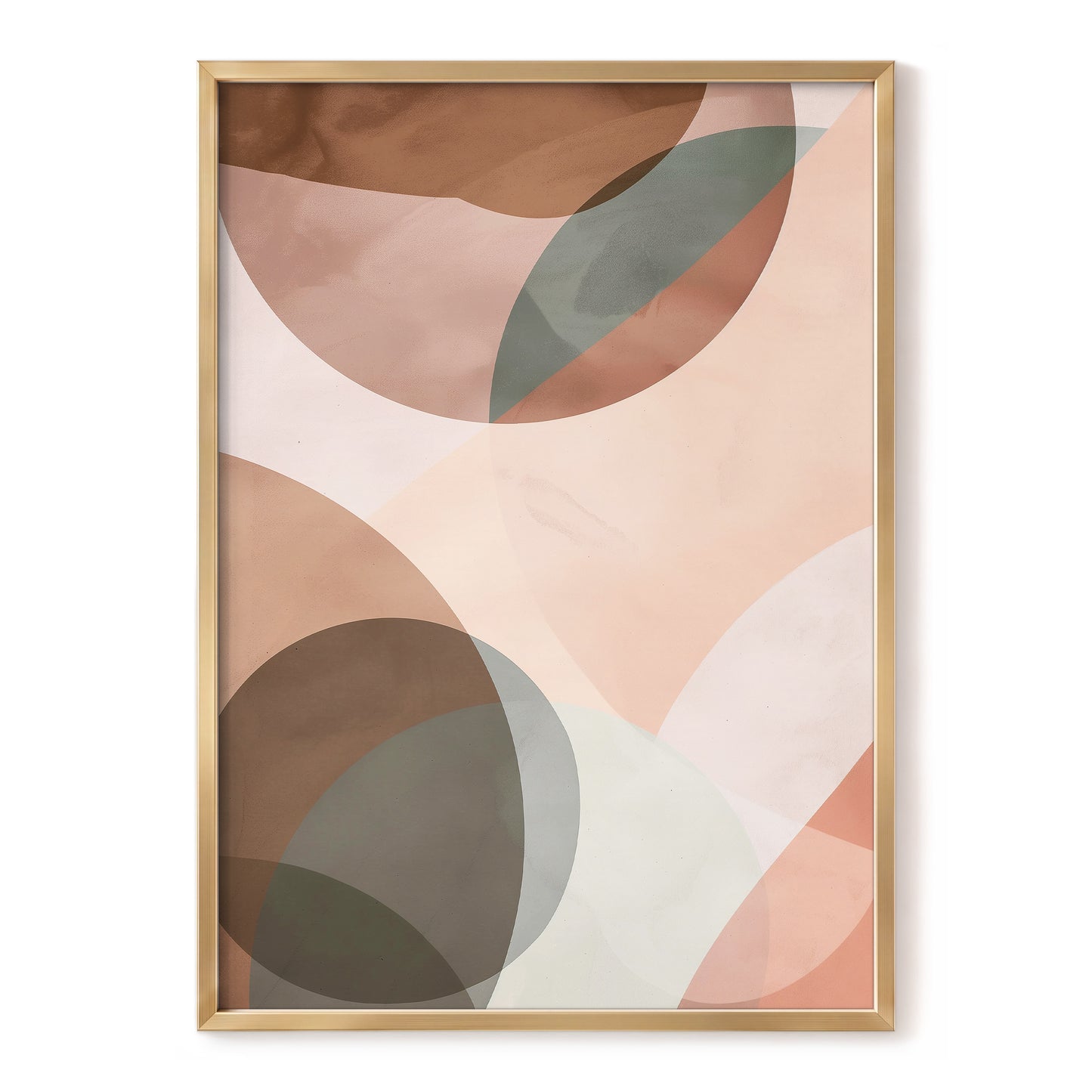 Blush Orbit, pink, brown, beige abstract wall art, front artwork view