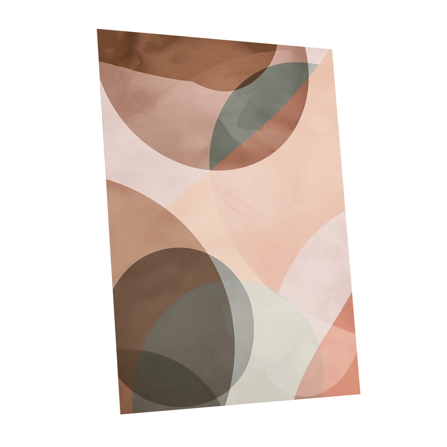 Blush Orbit, pink, brown, beige abstract wall art shown as a unframed poster wall art print