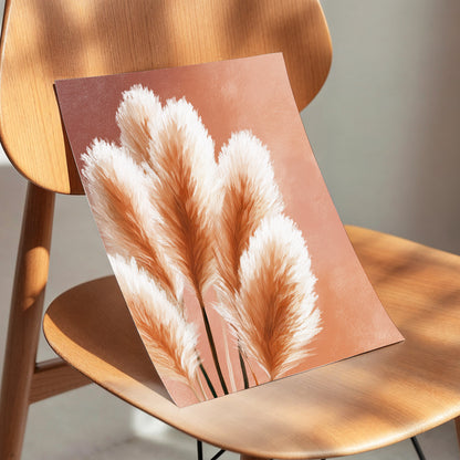 Blush Plume Reverie, pink, white, brown nature wall art displayed in a styled interior, gallery view 5