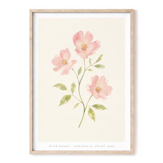 Blush Rose Reverie, pink, green, beige floral wall art, front artwork view