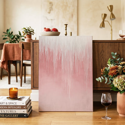 Blush Threadfall – canvas wall art in a styled interior, gallery view 2