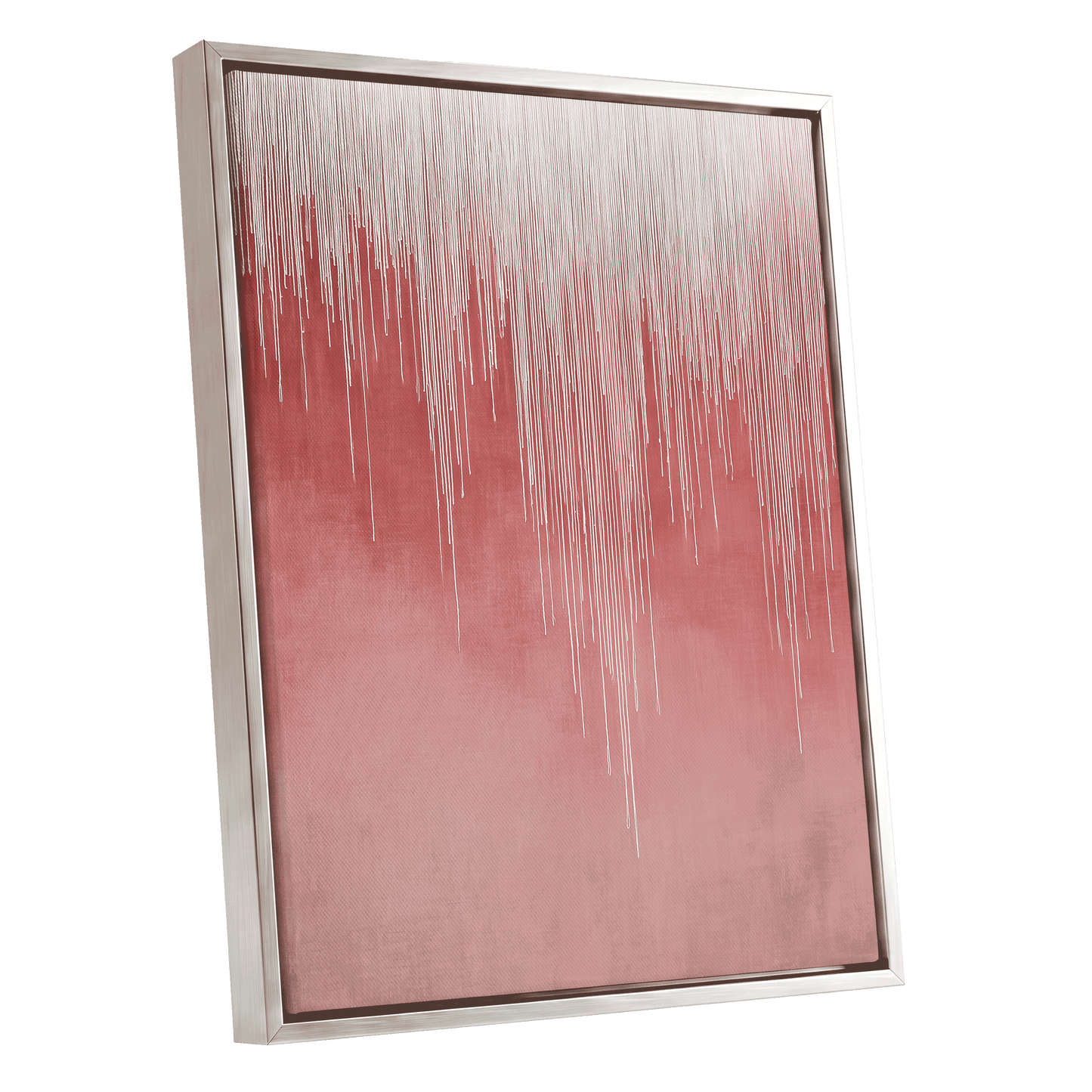 Blush Threadfall – silver framed canvas option