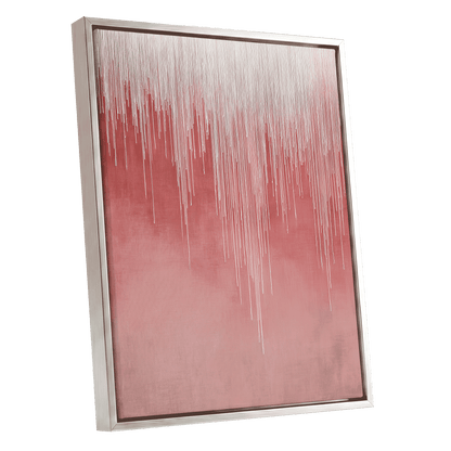 Blush Threadfall – silver framed canvas option
