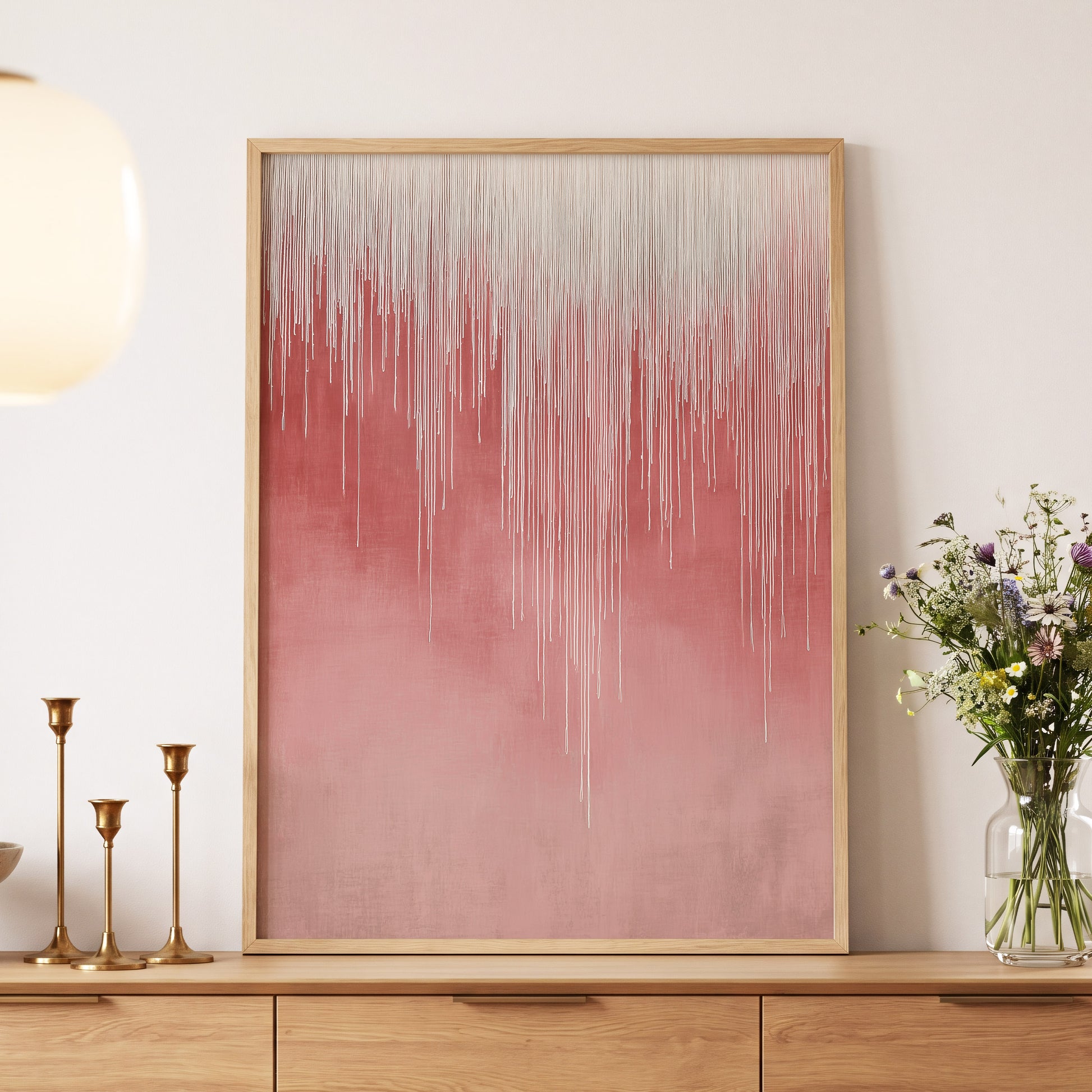 Blush Threadfall – wall art displayed in a styled interior, gallery view 5