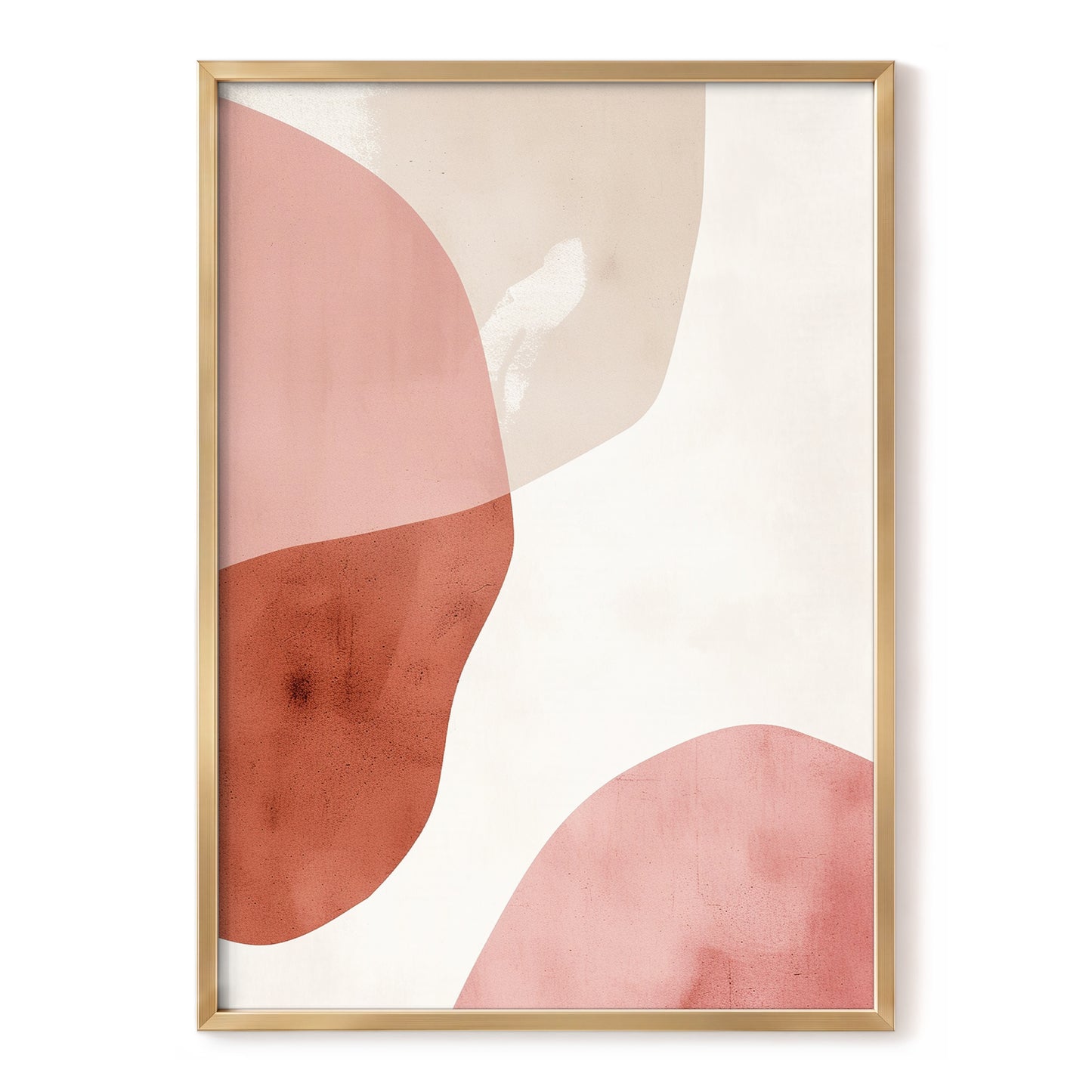 Blush Tides, pink, beige, brown abstract wall art, front artwork view