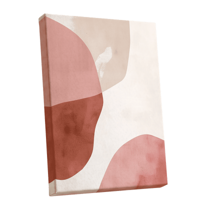 Blush Tides, pink, beige, brown abstract wall art shown as a stretched canvas wall art