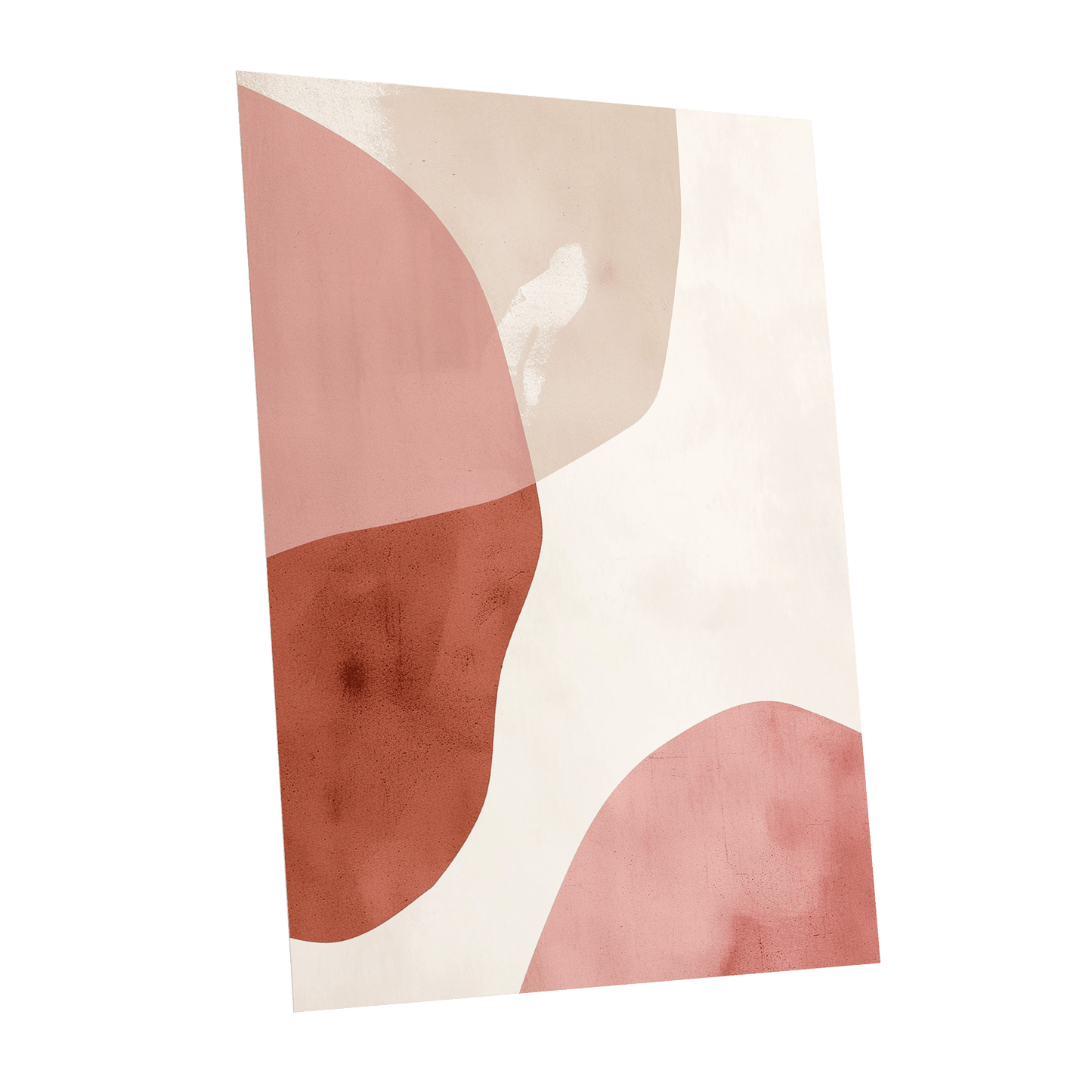 Blush Tides, pink, beige, brown abstract wall art shown as a unframed poster wall art print
