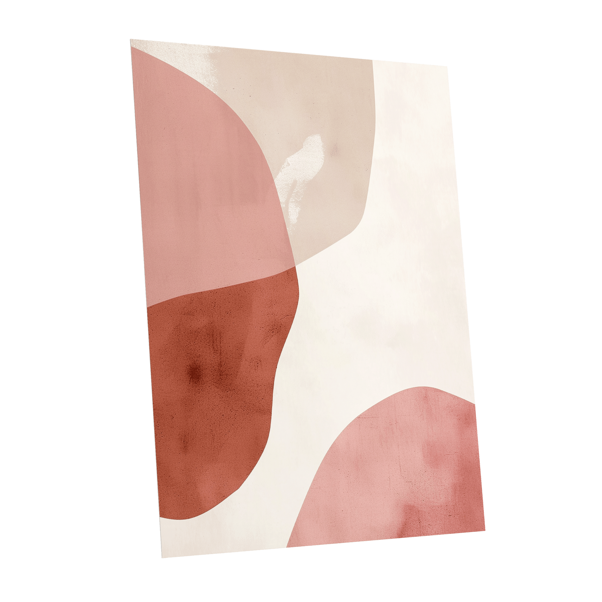 Blush Tides, pink, beige, brown abstract wall art shown as a unframed poster wall art print