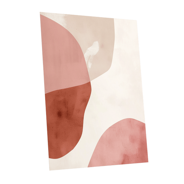 Blush Tides, pink, beige, brown abstract wall art shown as a unframed poster wall art print