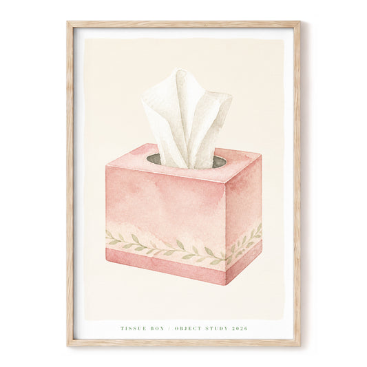 Blush Tissue Study, pink, white, beige minimalist wall art, front artwork view