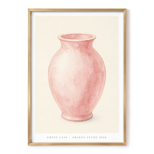 Blush Vessel Study, pink, beige, white minimalist wall art, front artwork view