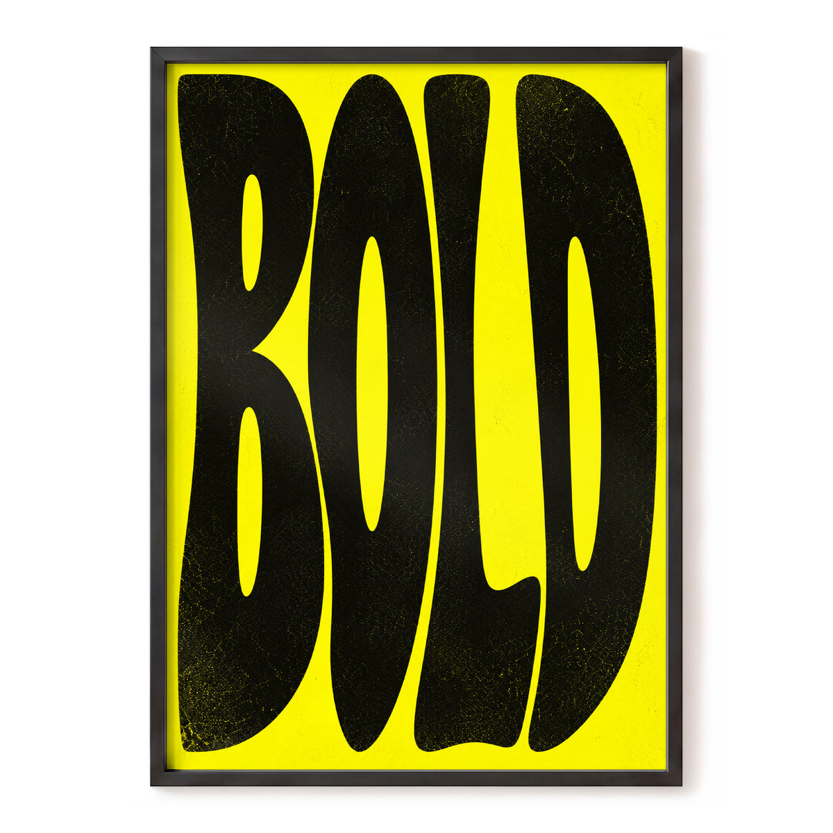 Bold in Yellow, yellow, black minimalist wall art, front artwork view
