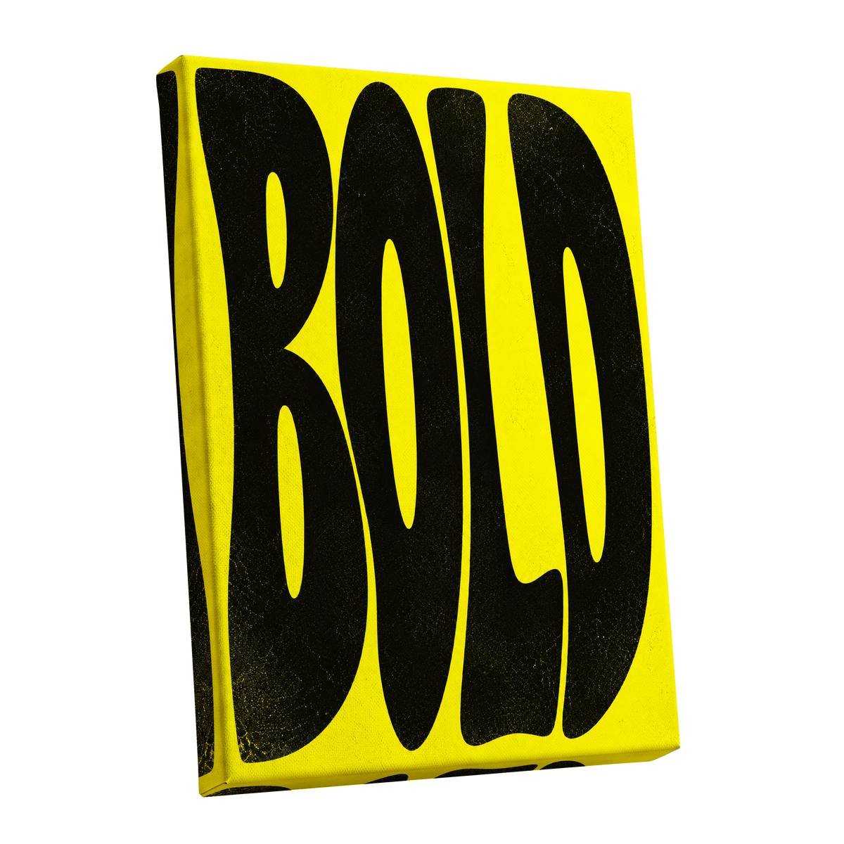 Bold in Yellow, yellow, black minimalist wall art shown as a stretched canvas wall art