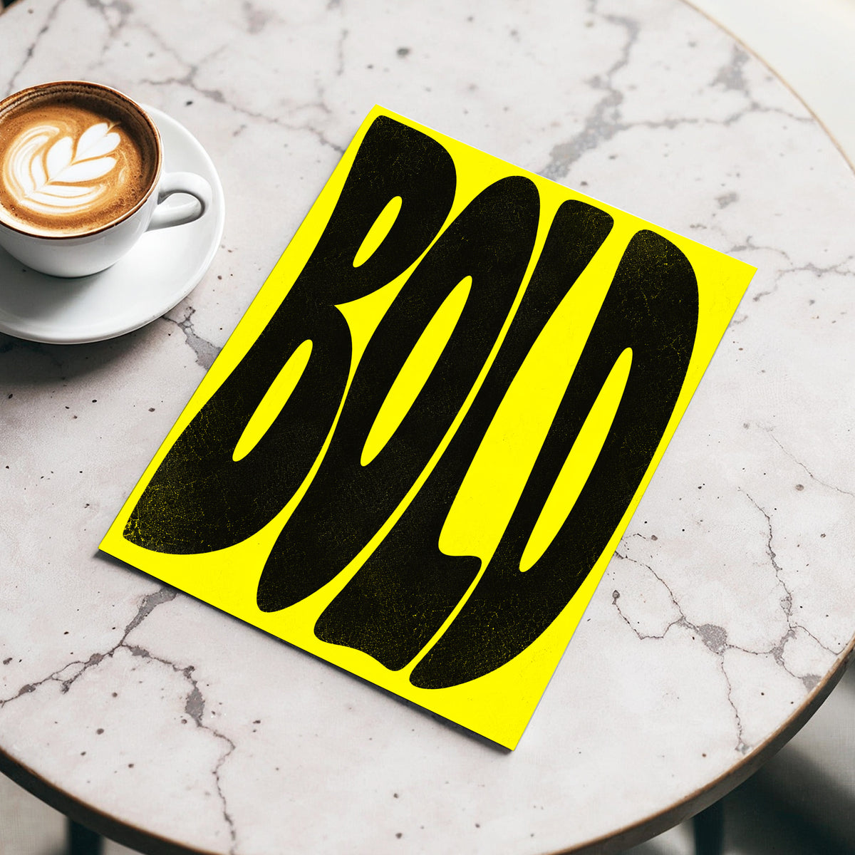 Bold in Yellow, yellow, black minimalist wall art displayed in a styled interior, gallery view 5