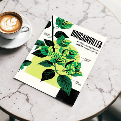 Bougainvillea Study, green, black, beige floral wall art displayed in a styled interior, gallery view 3