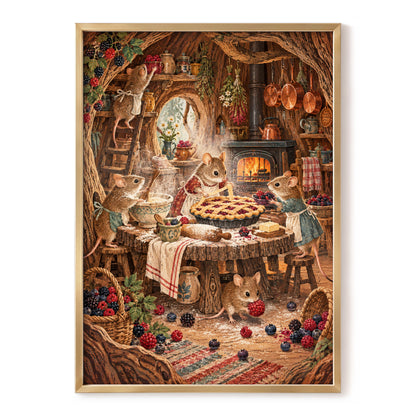 Bramble Bakehouse, brown, beige, orange nature wall art, front artwork view