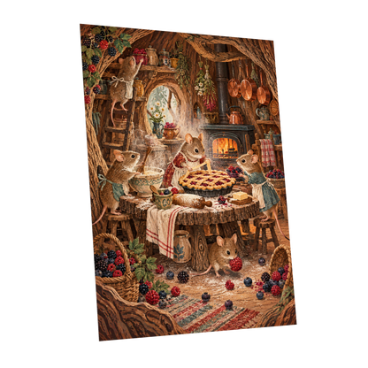 Bramble Bakehouse, brown, beige, orange nature wall art shown as a unframed poster wall art print