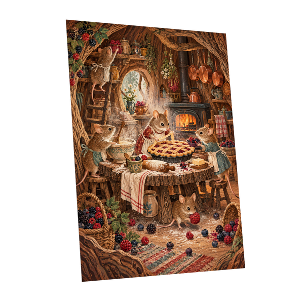Bramble Bakehouse, brown, beige, orange nature wall art shown as a unframed poster wall art print