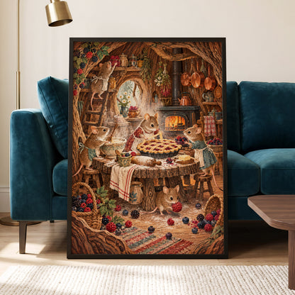 Bramble Bakehouse, brown, beige, orange nature wall art displayed in a styled interior, gallery view 2