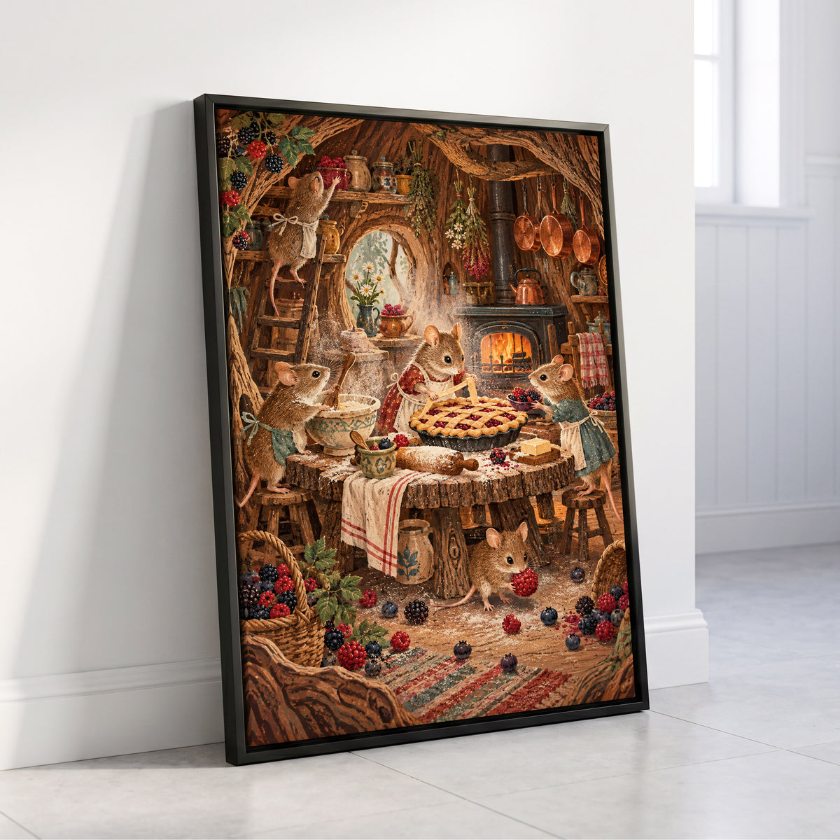 Bramble Bakehouse, brown, beige, orange nature wall art displayed in a styled interior, gallery view 4