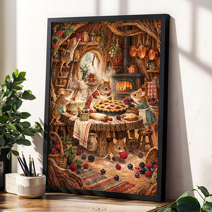 Bramble Bakehouse, brown, beige, orange nature wall art displayed in a styled interior, gallery view 9