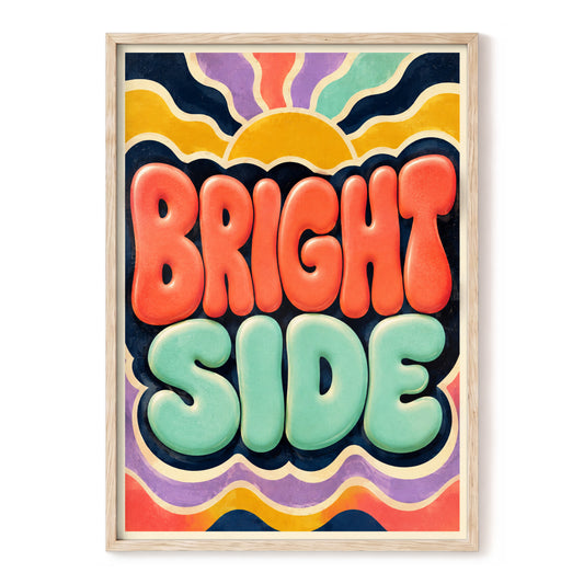 Bright Side Revival, red, green, blue abstract wall art, front artwork view
