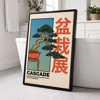 Cascade Bonsai Exhibition, beige, blue, green nature wall art displayed in a styled interior, gallery view 8