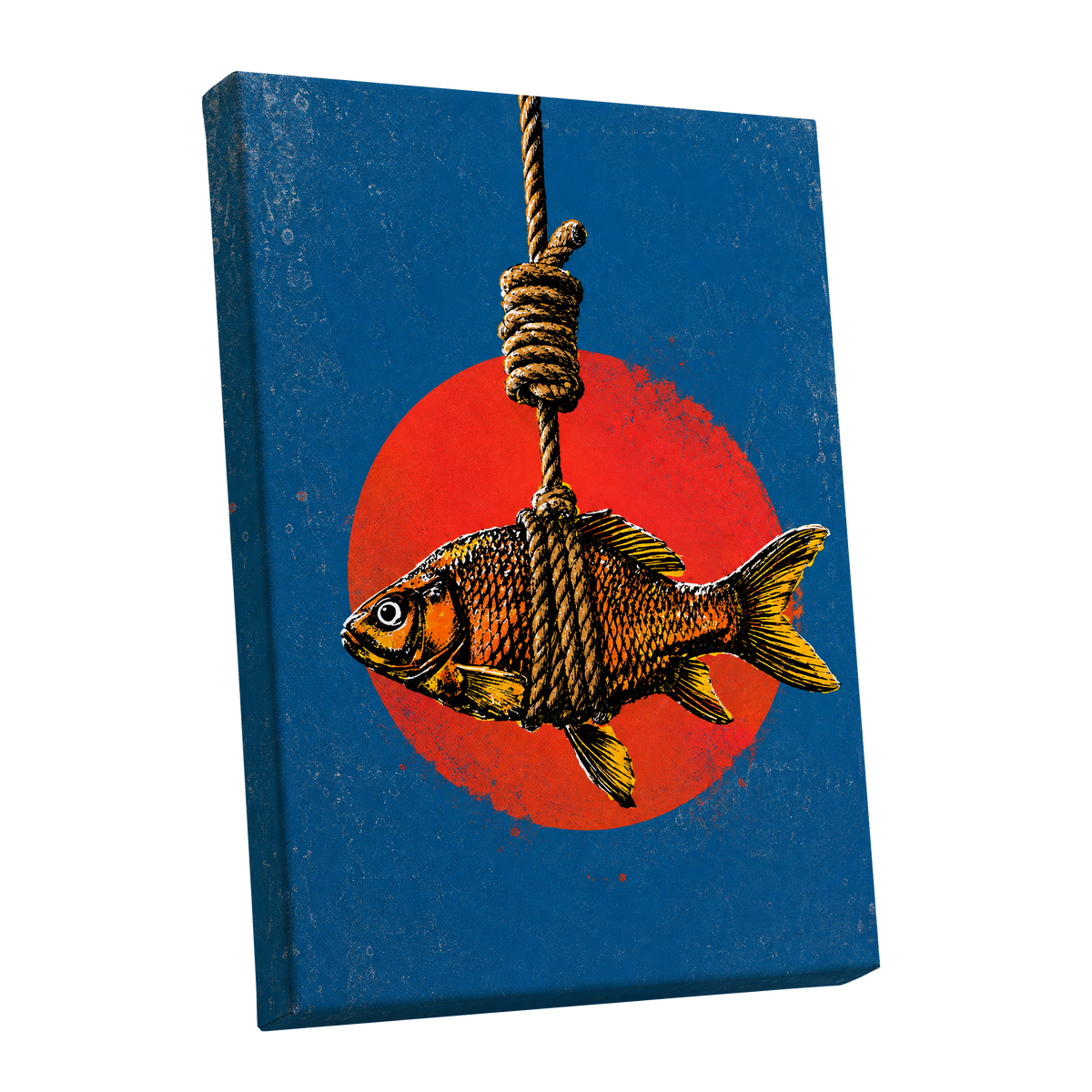 Caught in Colour, blue, red, orange nature wall art shown as a stretched canvas wall art