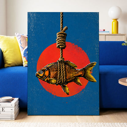 Caught in Colour, blue, red, orange nature wall art displayed in a styled interior, gallery view 3