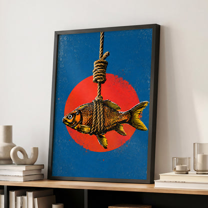 Caught in Colour, blue, red, orange nature wall art displayed in a styled interior, gallery view 6