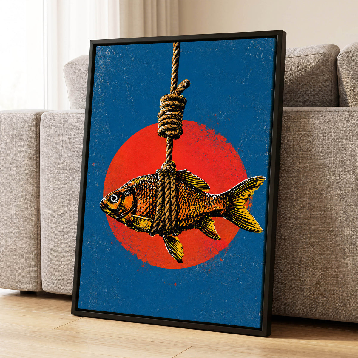 Caught in Colour, blue, red, orange nature wall art displayed in a styled interior, gallery view 8