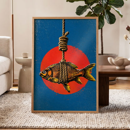 Caught in Colour, blue, red, orange nature wall art displayed in a styled interior, gallery view 9