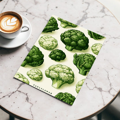 Cauliflower Study, green, beige, white nature wall art displayed in a styled interior, gallery view 3