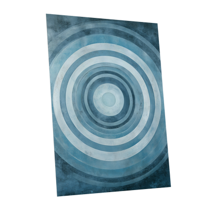 Cerulean Ripple, blue, white, gray minimalist wall art shown as a unframed poster wall art print
