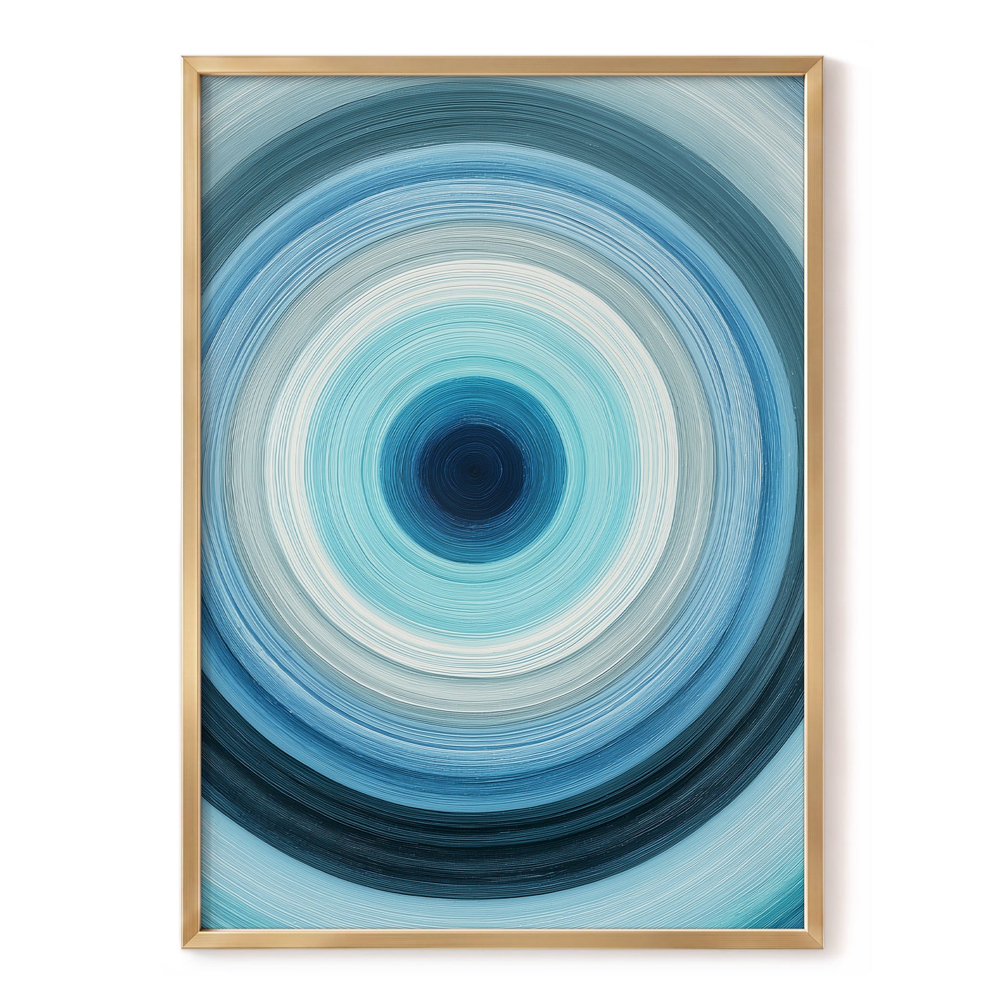 Cerulean Vortex, blue, white, gray abstract wall art, front artwork view