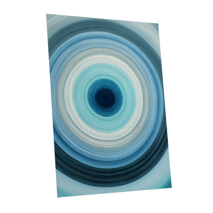 Cerulean Vortex, blue, white, gray abstract wall art shown as a unframed poster wall art print