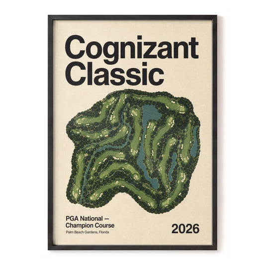 Champion Course 2026, green, beige, black nature wall art, front artwork view