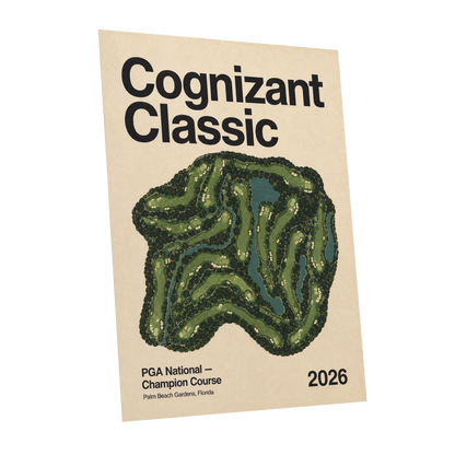 Champion Course 2026, green, beige, black nature wall art shown as a unframed poster wall art print