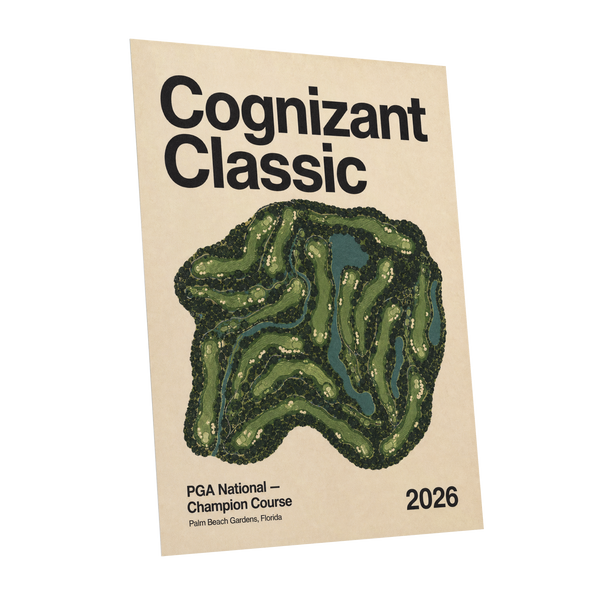 Champion Course 2026, green, beige, black nature wall art shown as a unframed poster wall art print