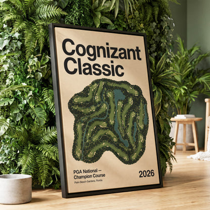 Champion Course 2026, green, beige, black nature wall art displayed in a styled interior, gallery view 1