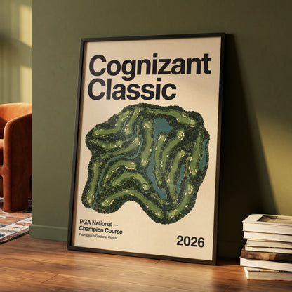Champion Course 2026, green, beige, black nature wall art displayed in a styled interior, gallery view 4