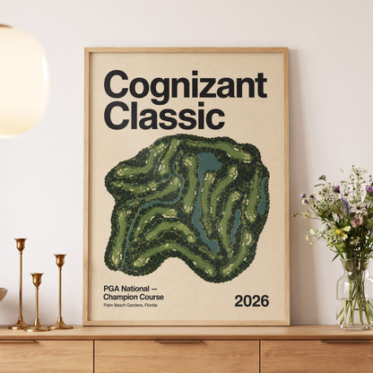 Champion Course 2026, green, beige, black nature wall art displayed in a styled interior, gallery view 5