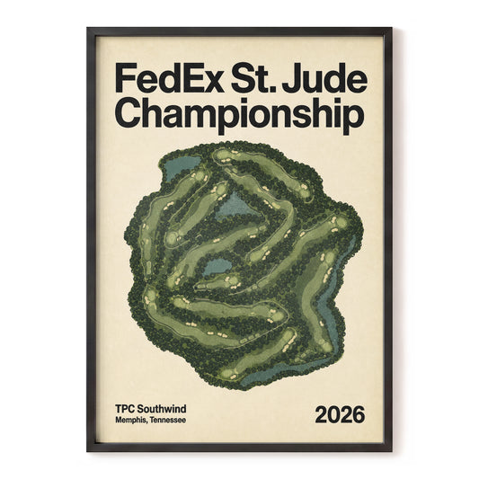 Championship Fairways, green, beige, black nature wall art, front artwork view
