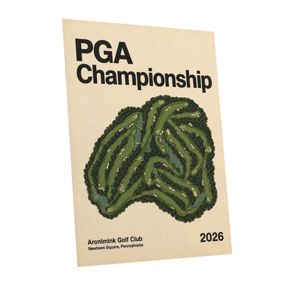 Championship Greens, green, beige, black nature wall art shown as a unframed poster wall art print